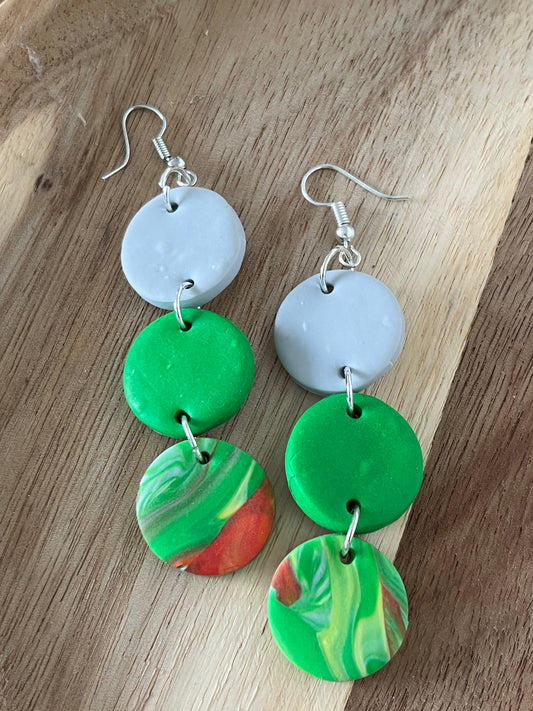 Mod. Aurora print gris/vert